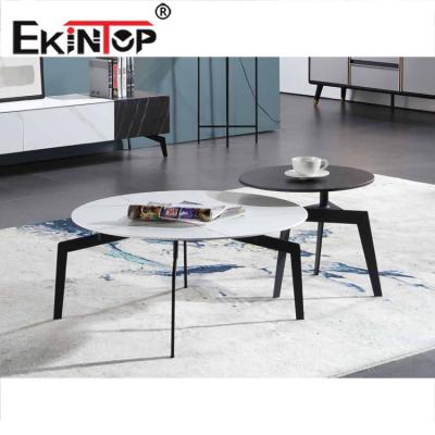 China New Design Free Sample Extendable Coffee Table White Marble Stone Ekintop Coffee Table for sale