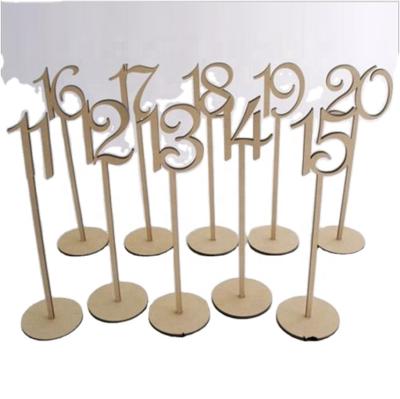 China Europe wooden table number, wedding wooden table sign, with a strong support base for party home decoration for sale