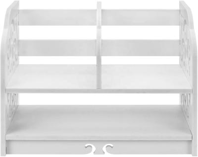 China Europe wall-mounted shelf, storage wooden freestanding rack, pure white Nordic style suitable for stationery storage for sale