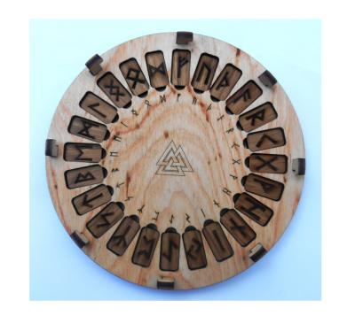 China Europe Wooden Rune Disc Set, Ceremonial Props, Altar Decorations for sale