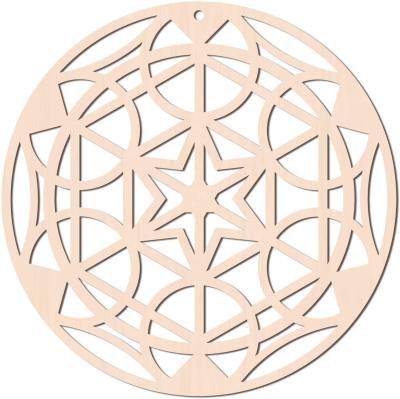 China Europe Flower of Life Wooden Grid Wall Art Meditation Wall Art Sacred Geometric Decoration - Circular Wall Hanging Crystal Grid for sale