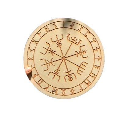 China Handmade Viking Europe Wooden Compass Witch Ritual Dish, Suitable for Crystal Grids, Witches, Pagans, Home Decor and Witch Gifts for sale