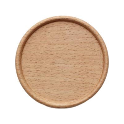 China Sustainable beech wooden drink coaster waterproof and non-slip wooden coaster suitable for home office for sale