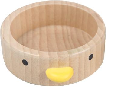 China Wooden sustainable hamster food bowl, duck feeding dish, beech food dish for small animals for sale