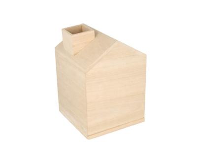 China Europe light weight and unique house-shaped wooden box of fabric for sale