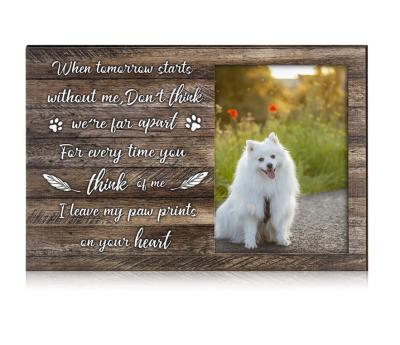 China Lost Pet Souvenir Paw Print Symp Pet Photo Frame Dog Photo Frame Pet Photo Frame Rustic Memorial Classic Memorial Wooden Pet Picture Frame for sale