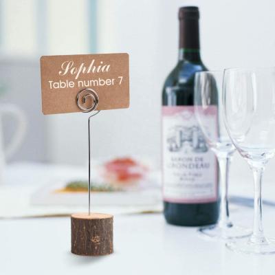 China Round table number holder natural material wood business card holder suitable for note, picture jam, menu card for sale