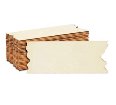 China Europe unpolished wooden plaques-24 pieces of rectangular wooden plaques with serrated edges, suitable for home decoration, DIY crafts for sale