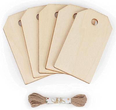 China Europe 10 Packs Wooden Gift Tags Unpolished and Empty Wooden Tags Open Tags with Holes Suitable for Craft Items, Hanging Decorations for sale