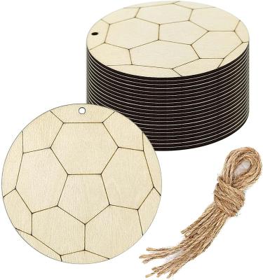 China Europe Wooden Football Crafts Football Sports Decoration Gifts For DIY Projects Sports Theme Party Decoration for sale