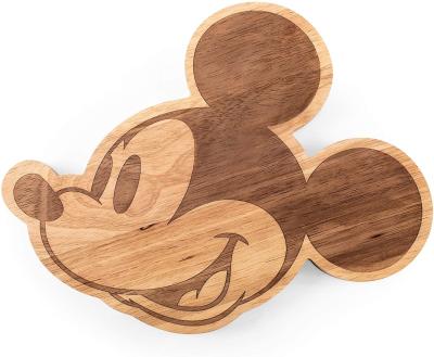 China Mickey Mouse statue wooden tray, viable suitable for table food placement, bread, sushi, etc., decorate your desktop for sale