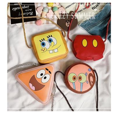 China Fashion Summer Cartoon Print Purse Cute Mini Square Girls Funny Children Handbags for sale