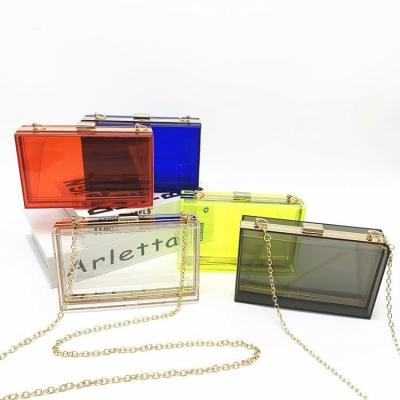 China New Acrylic Transparent Mini Banquet Handbag Fashion Dinner Bag For Women Small Square Bag for sale