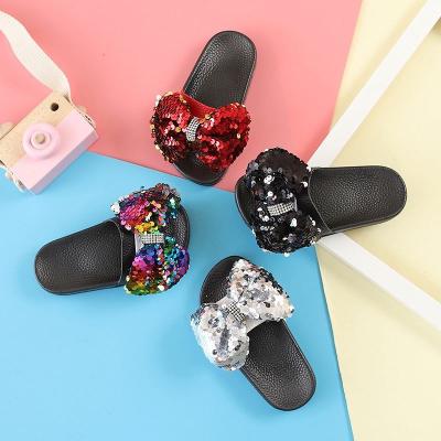 China New Anti-slippery Children's Slippers Bow Non-slip Soft Bottom Shoes Girls Child Home Wear-resistant Sandals for sale