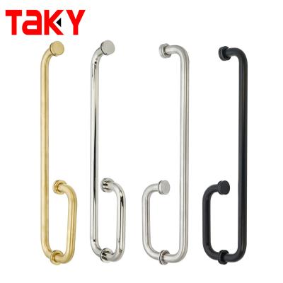 China Customization Aluminium Shower Screen Glass Door Handle with 0.5mm Thickness and BN Finish for sale