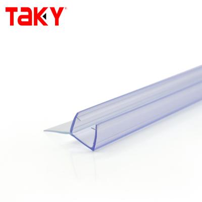 China Transparent PVC Waterproof Seal Strips for Sliding Bathroom Glass Door 6-12mm Width for sale