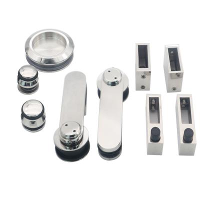 China Functional Glass Bathroom Screen Sliding Hardware Set with Stainless Steel 304 Frame for sale