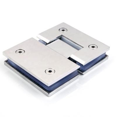 China Modern Design 304 Stainless Steel Glass to Glass Hinge 180 Degree Bathroom Gate Clamp for sale