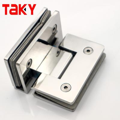 China Square Glass to Glass Shower Room Glass Hinge with Polished Chrome Straight Edge Design for sale