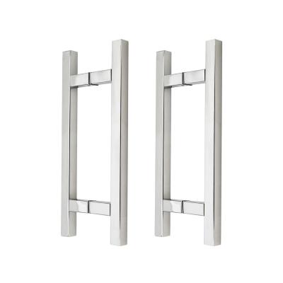 China Chinese Design Style CP Finish Commercial H Handle for Frameless Sliding Shower Glass Door Pull Handles for sale