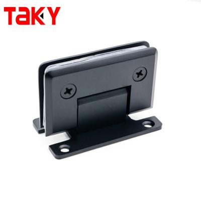 China Stainless Steel 201 90 Degree Wall to Glass 10mm Shower Glass Door Hinge Set Black for sale