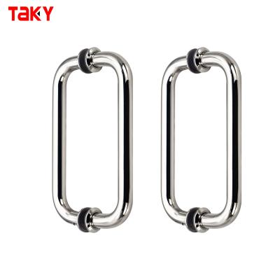 China Hotel Bathroom Shower Glass Door Pull Handle Stainless Steel 304 Glass Door Handle for sale