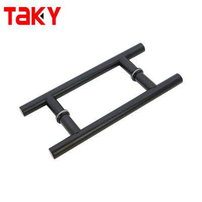 China China Manufacturer H Type Black Stainless Steel 304 shower Glass Door Pull handles for sale