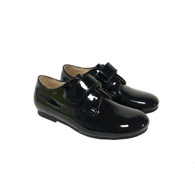 China Wholesale Kids Round Around Comfortable Leather Dress Formal Black Leather Back To School Shoes For Boys Summer Light Strap for sale