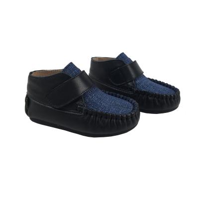 China Flat 2022 Baby Comfortable High-end Leather Casual Shoes Scare Babies Leather Hook&Loop Lace-up Moccasin for sale