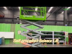 rough terrain scissor lift ,raise/lower speed 40s/50s，10.1m