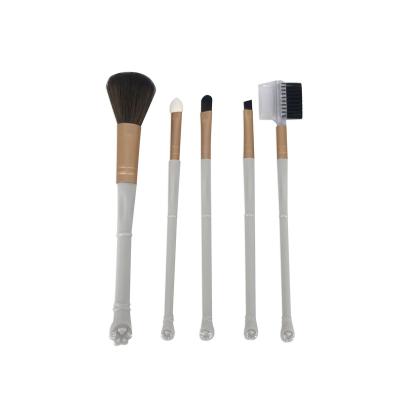 China Flat Brush Vegan High Quality Cruelty Free Makeup Brushes Set Custom LOGO Silver Foundation Makeup Brush Private Label for sale