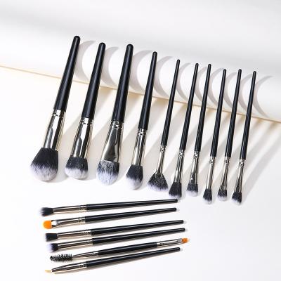 China Premium Black Bionic Smudge Brush Wool Base Makeup Brush Look Natural Cosmetic Brushes 16pcs Powder Make Up Brush Black Set In Beauty P for sale