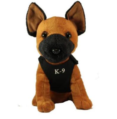 China Plush Belgian Malinois Wholesale Stuffed Dogs With Clothes K9 Plush Toy for sale