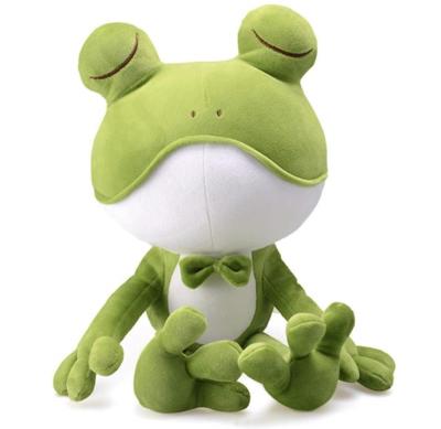 China Animal Customized 38cm Cute Children's Gift Creative Closed Pillow Eye Frog Plush Toys for sale