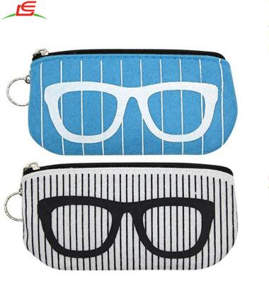 China Portable SOFT FELT Make Up Purse Sunglass Zipper Pouch Felt Anti-dust Glasses Bag Box for sale