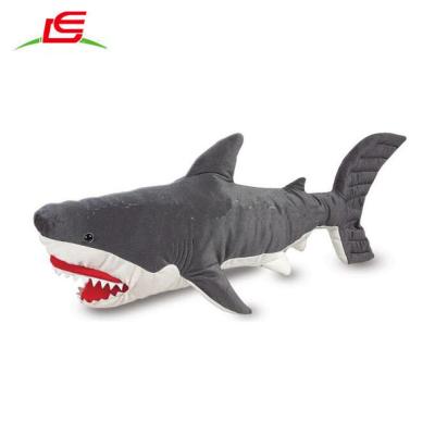 China Hot Selling Fierce Teeth Gray Huge Shark Plush Toy 85CM Sea Animal Fierce Teeth for sale