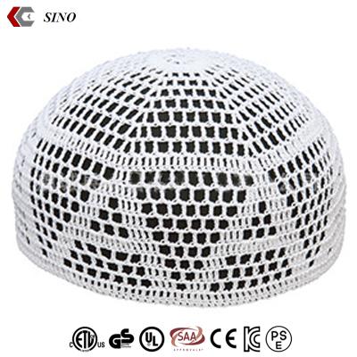 China Verified Muslims Prayer Cap Muslim Men's Crochet Prayer Covers Skull Kufi Hat Low Price Simple Top Wholesale for sale