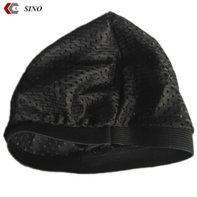 China Checked Net Mesh Stockings Hat Men's Crowd Polyester Spandex Dome Hat Sports Skull Hair Custom Hood Kufi Islamic Muslim Pirate Hat for sale