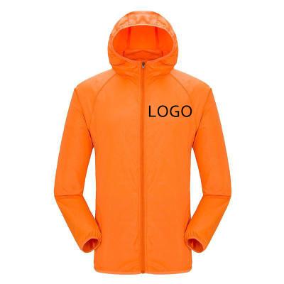 China Fashion Antibacterial Logo Printing Custom Man And Outdoor Clothing Anorak Waterproof Sun Protection Women Cycling Jacket With Nylon Bag for sale