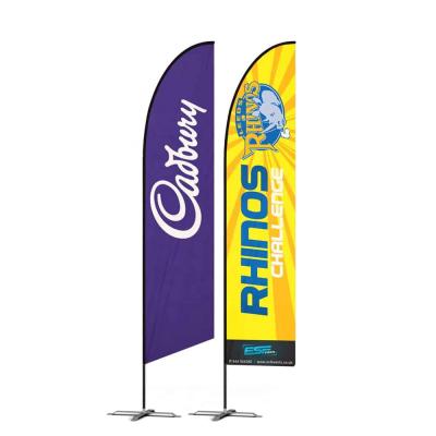 China Hotel and Resort Custom Printed 4.5m Polyester 110g Flying Beach Banner With Cross Base for sale