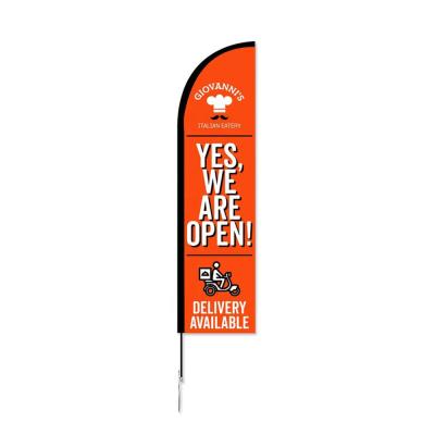 China Outdoor Advertising Feather Flag Advertising Exhibition Flight 4m All Fiberglass Pole Feather Flag Banners for sale