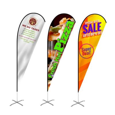 China Custom Hotel And Resort Polyester Branded Teardrop Wave Beach Flag Banners for sale