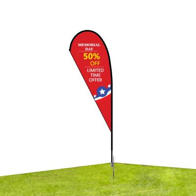 China Hotel and Resort Outdoor Advertising Banner Stands Custom Logo Printing Polyester Teardrop Flagpole for sale