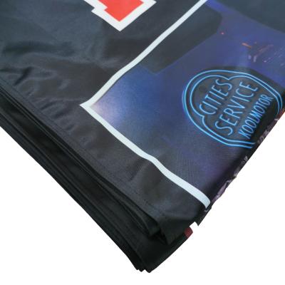 China Promotion large format polyester banner digital printed fabric hanging banner for sale for sale