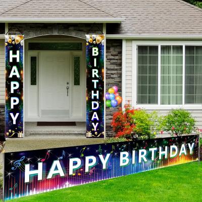 China Sports and Games 50cm x 300cm Happy Birthday Yard Sign Banner for Party Decoration for sale