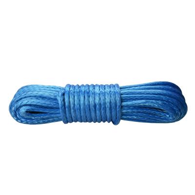 China ATV/UTV AUTMAX 6mm x 50ft 7000lbs UHMWPE Single Braided Fiber ATV Winch Cable Blue Line for sale