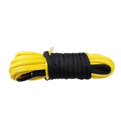 China Hot Selling 5000lbs Winch Rope ATV Winch Cable Yellow Single Braided Line 5mm x 15m ATV/UTV AUTMAX for sale