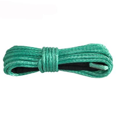 China ATV/UTV AUTMAX Green 6mm x 15m 7000lbs 12 Strands ATV UHMWPE Synthetic Winch Cable Line for sale