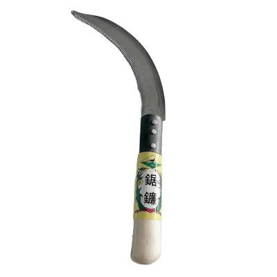 China Unrated Chinese Sickle Farm Tool 6.5 Inch Carbon Steel Serrated Blade for sale