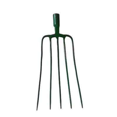 China Carbon Steel 5 Tooth Golden Steel Garden Cultivating Fork Head F102 for sale